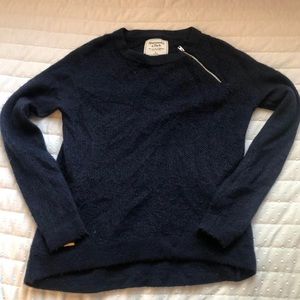 Navy Blue Zipper Sweater